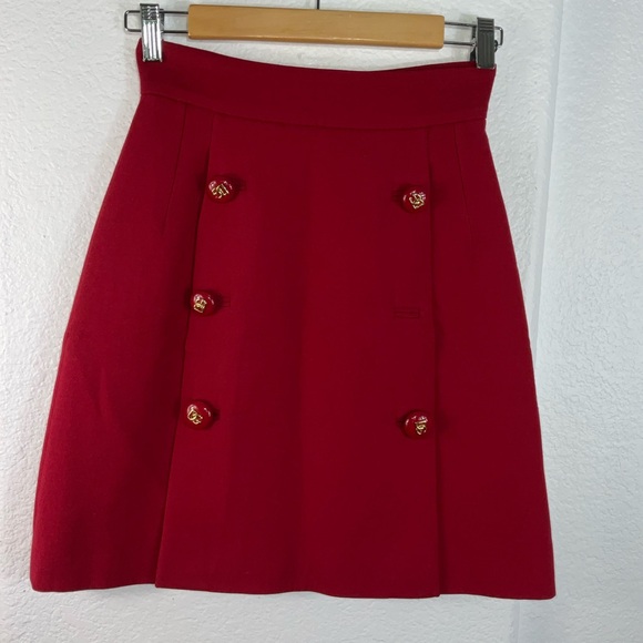 Dolce & Gabbana Red Mini A-Line Cocktail Skirt - Picture 3 of 12